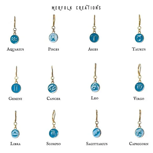 Dainty Astrology Sign Earrings | All Zodiac Signs - Picture 7 of 11